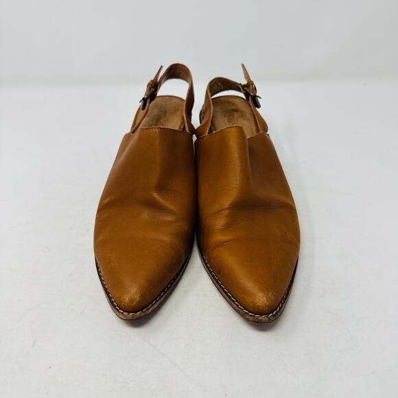 Madewell Leather Slingback Pointed Toe Heeled Sandals Brown Women’s Size 10 - Picture 4 of 12
